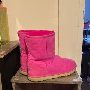 UGG Hot Pink Shearling Boots youth 6